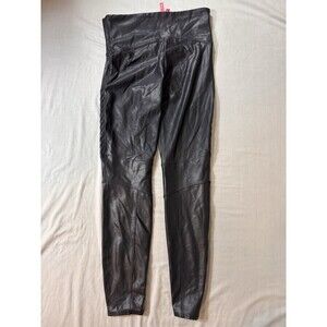 Spanx Leggings Large Faux Leather Moto Metallic Contoured Biker Baddie